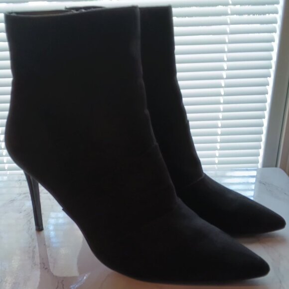 Modern Rush Womens Black Suede Stiletto Bootie Gorgeous Heeled Ankle Boots 💜 - Picture 11 of 11
